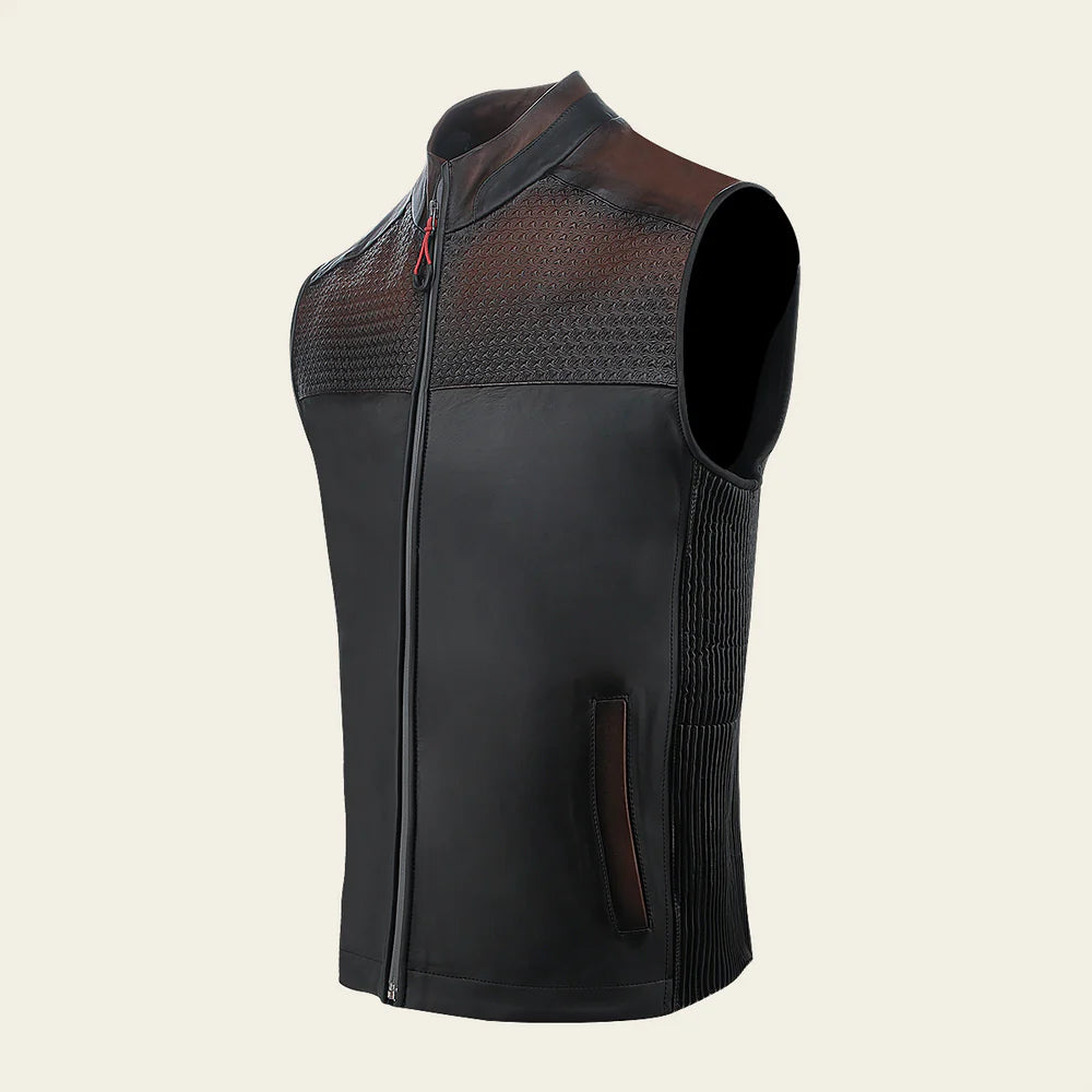 CHALECO CUADRA MEN BROWN ZIPPER VEST - JC333