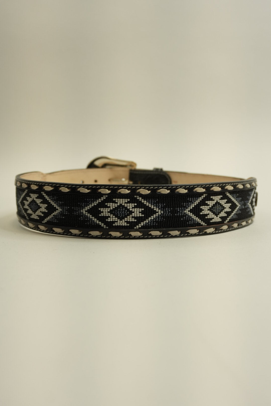 LA HERRADURA BELT BLACK/NAVY BLUE WITH WHITE NEW DESIGN