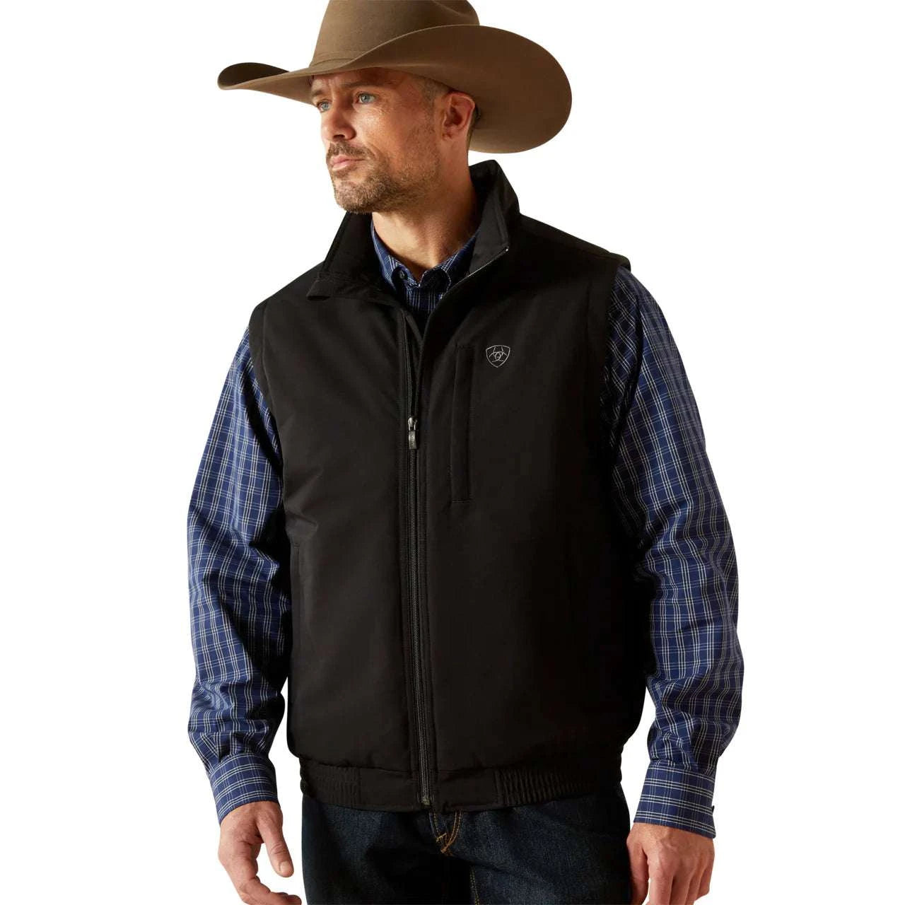ARIAT MENS FIELD INSULATED BLACK ZIP VEST 10062517 Laherradurawwnc.com
