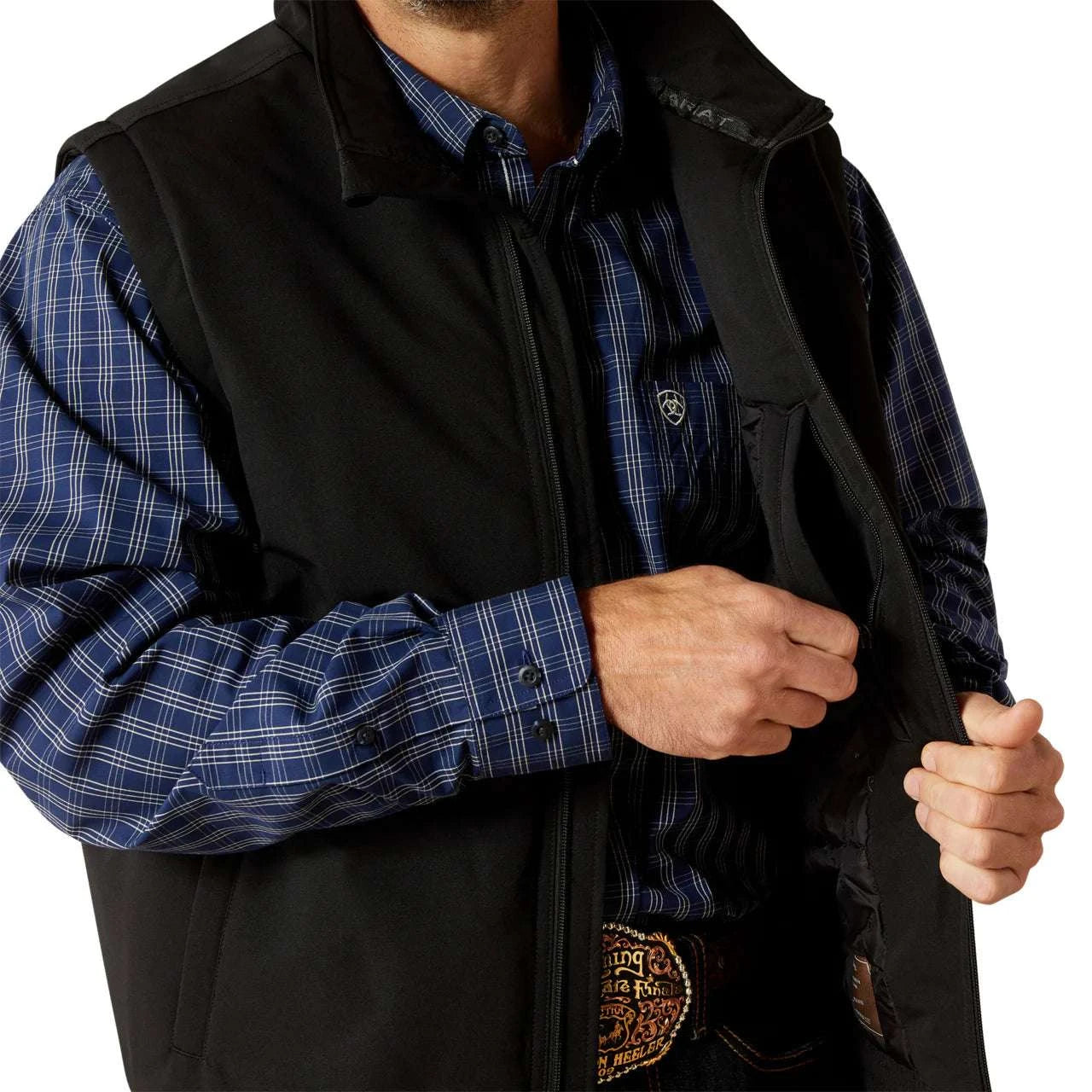 ARIAT MENS FIELD INSULATED BLACK ZIP VEST 10062517 Laherradurawwnc.com