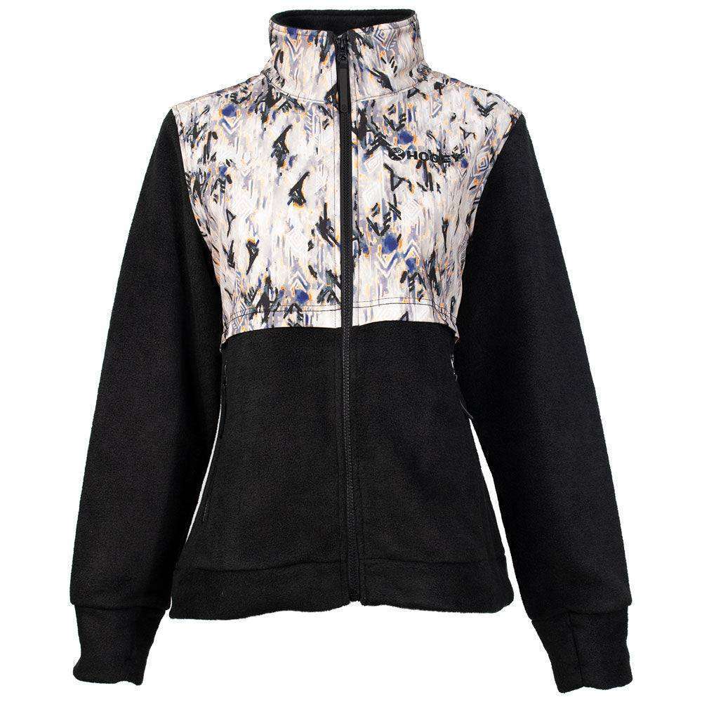 HOOEY WOMEN JACKET TECH FEECE CREAM BLACK AZTEC PRINT HJ103BKAZ Laherradurawwnc.com