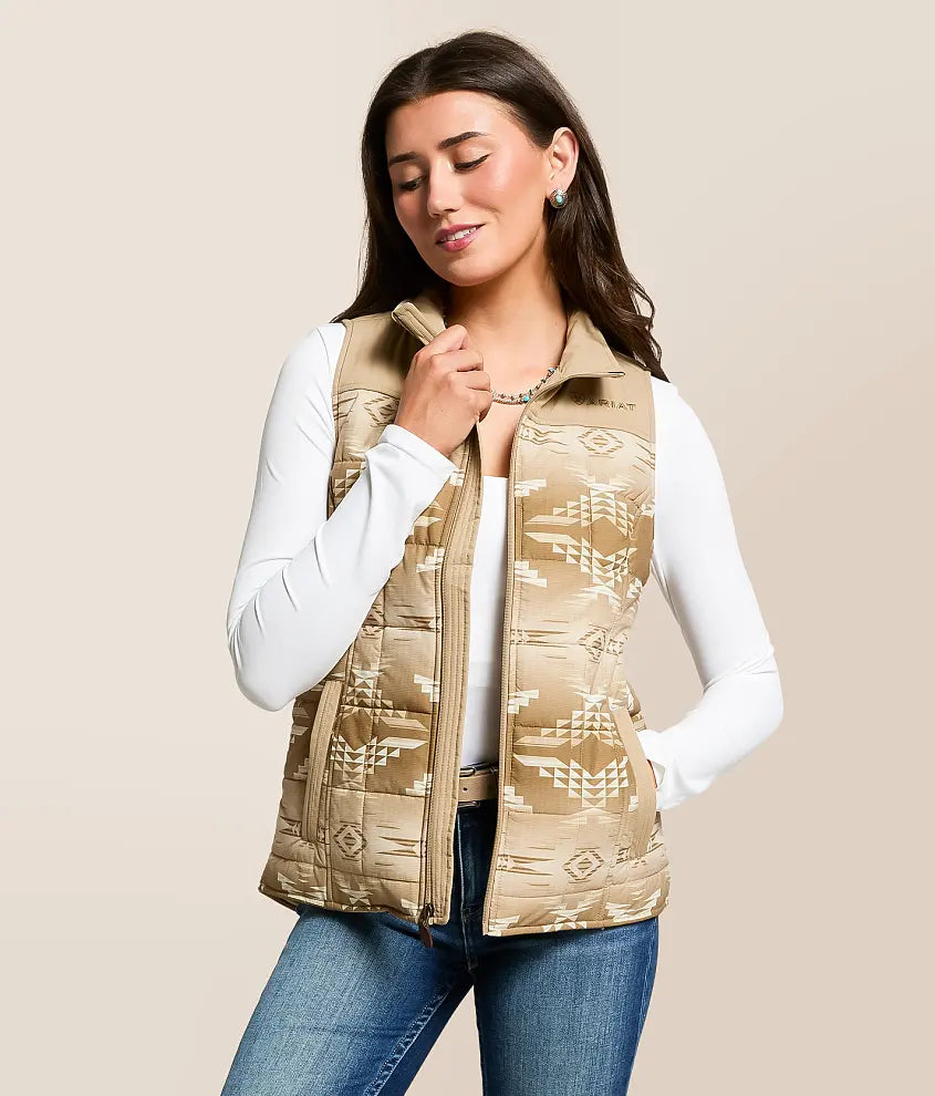 ARIAT WOMEN VEST CRUIS SAVANNAH TAN/DUNE PRINT 10062553