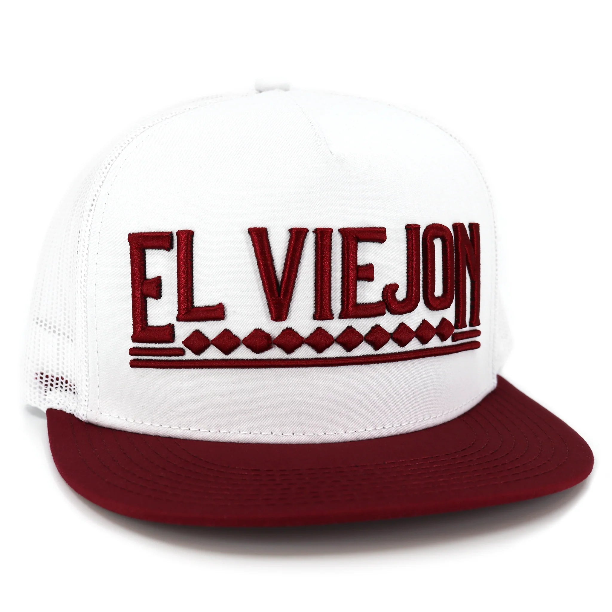 EL VIEJON APACHE MAROON/WHITE/WHITE FLAT VISOR HAT