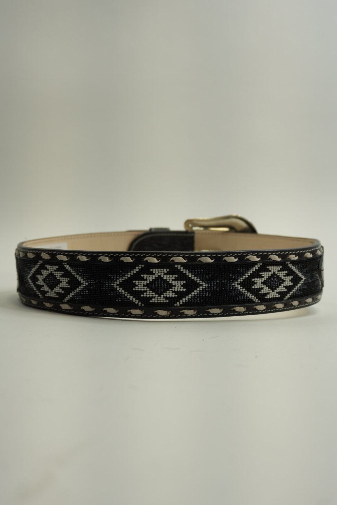 LA HERRADURA BELT 2 INCH BLACK/NAVY BLUE WITH WHITE NEW DESIGN