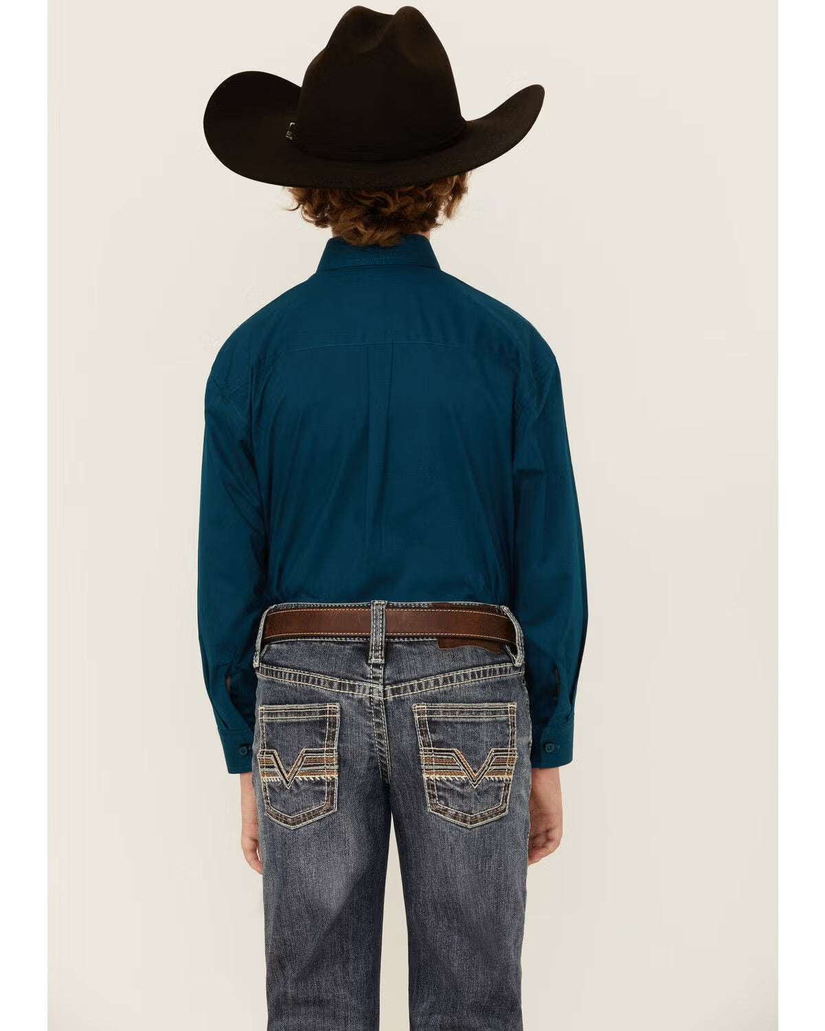 PANHANDLE BOYS SOLID TEAL SHIRT PBN2S04830 Laherradurawwnc.com