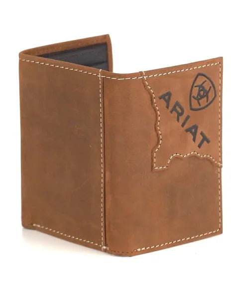 ARIAT MENS BROWN TRIFOLD WALLET- A3555744
