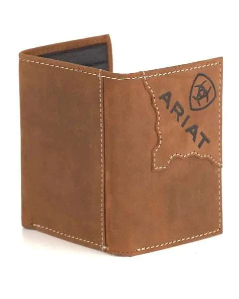 ARIAT MENS BROWN TRIFOLD WALLET- A3555744 Laherradurawwnc.com