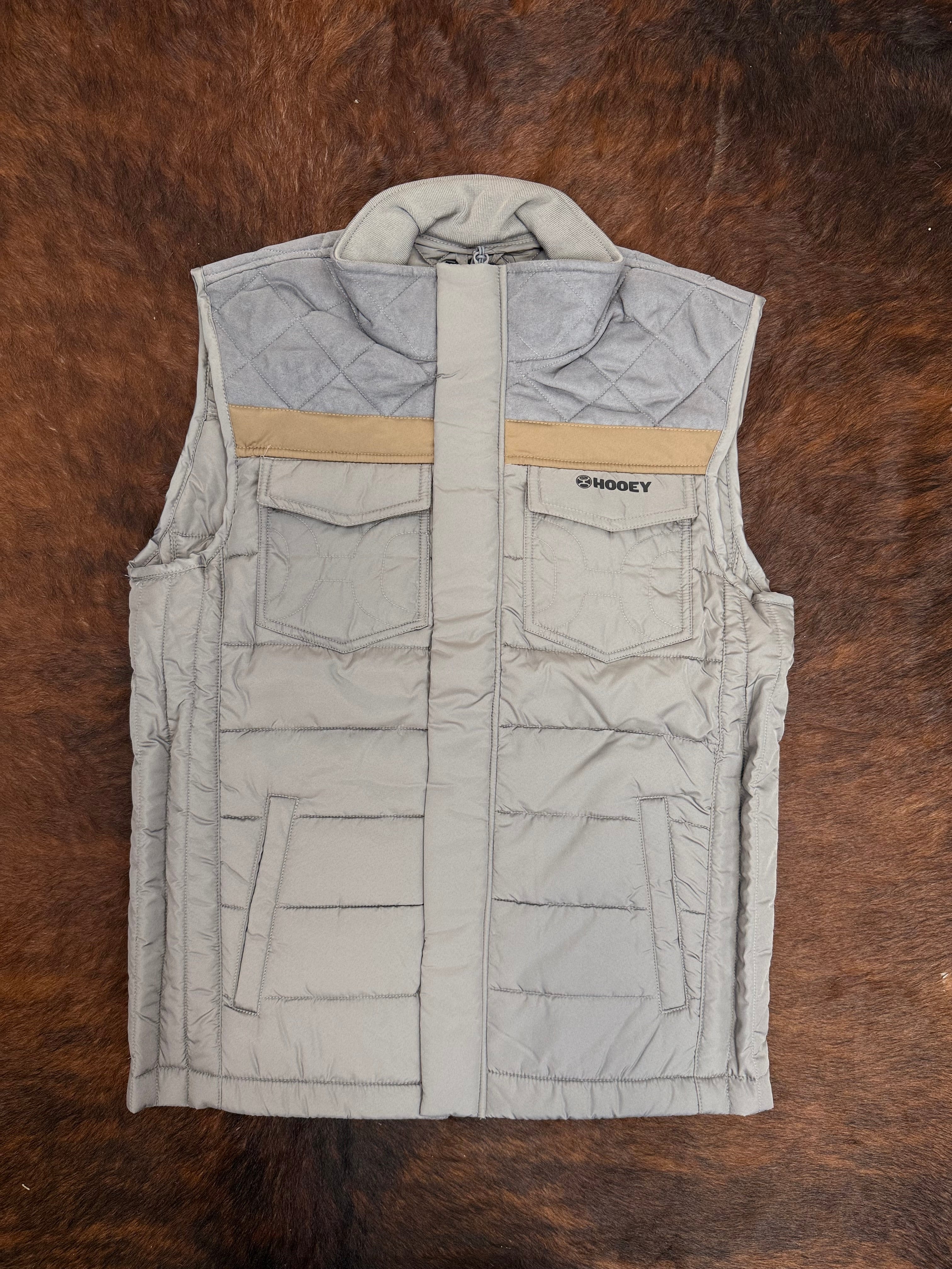 HOOEY MENS BANFF STEEL GREEY PACKABLE VEST HV117GY