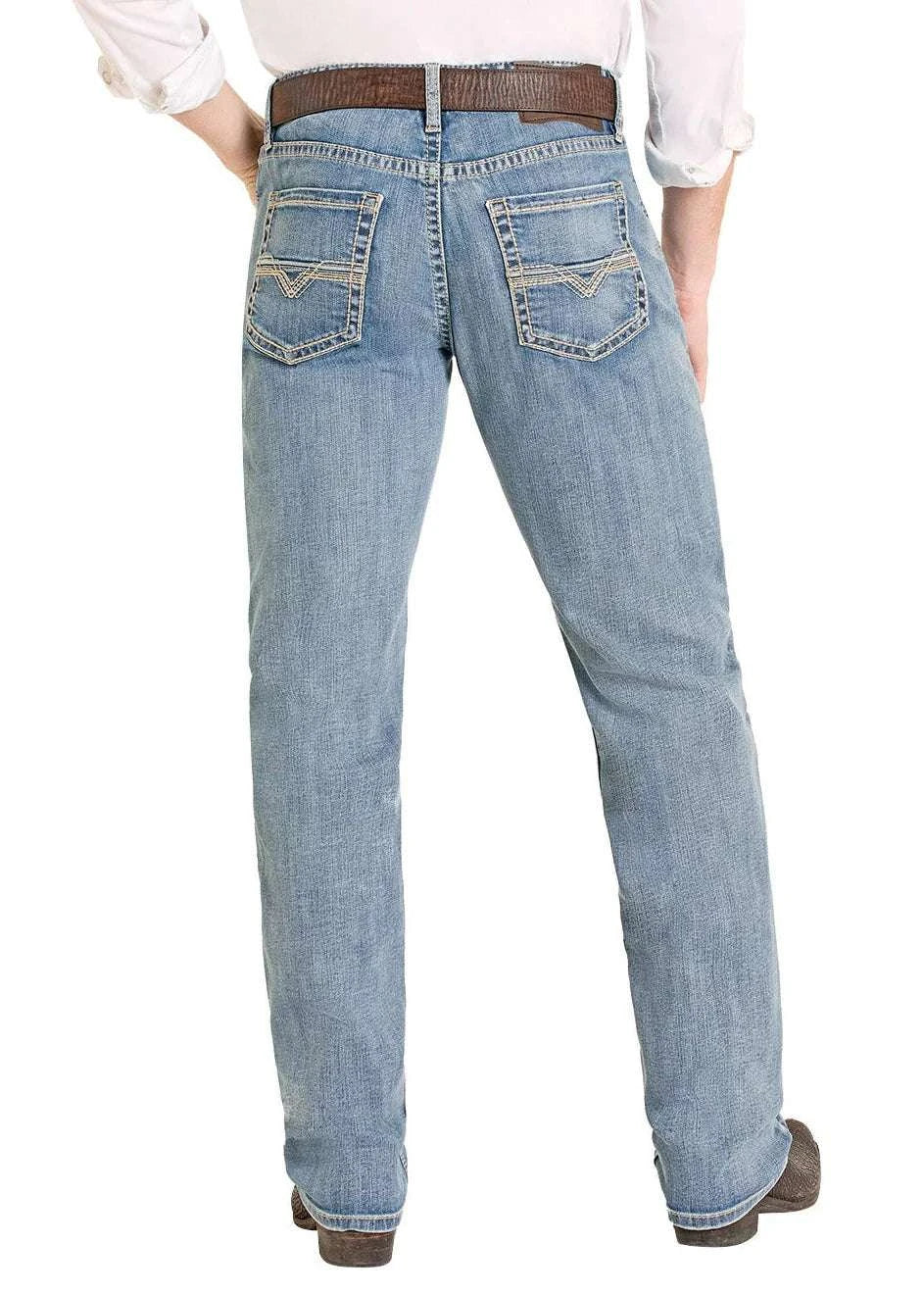 ROCK AND ROLL MEN LIGHT WASH JEAN RAISED DENIM DB STACKABLE BMTBD08005 Laherradurawwnc.com