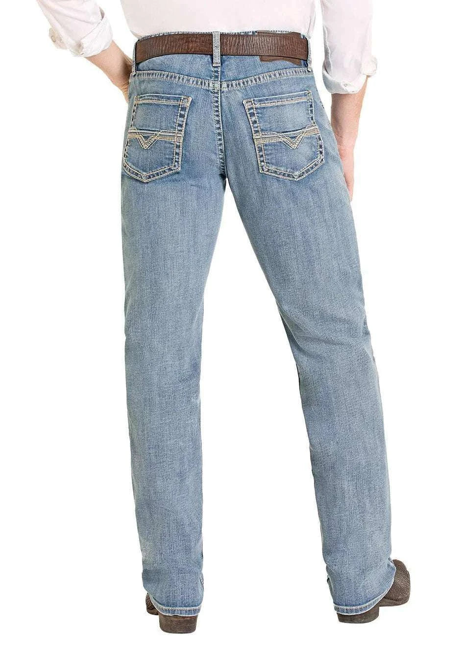 ROCK AND ROLL MEN LIGHT WASH JEAN RAISED DENIM DB STACKABLE BMTBD08005 Laherradurawwnc.com