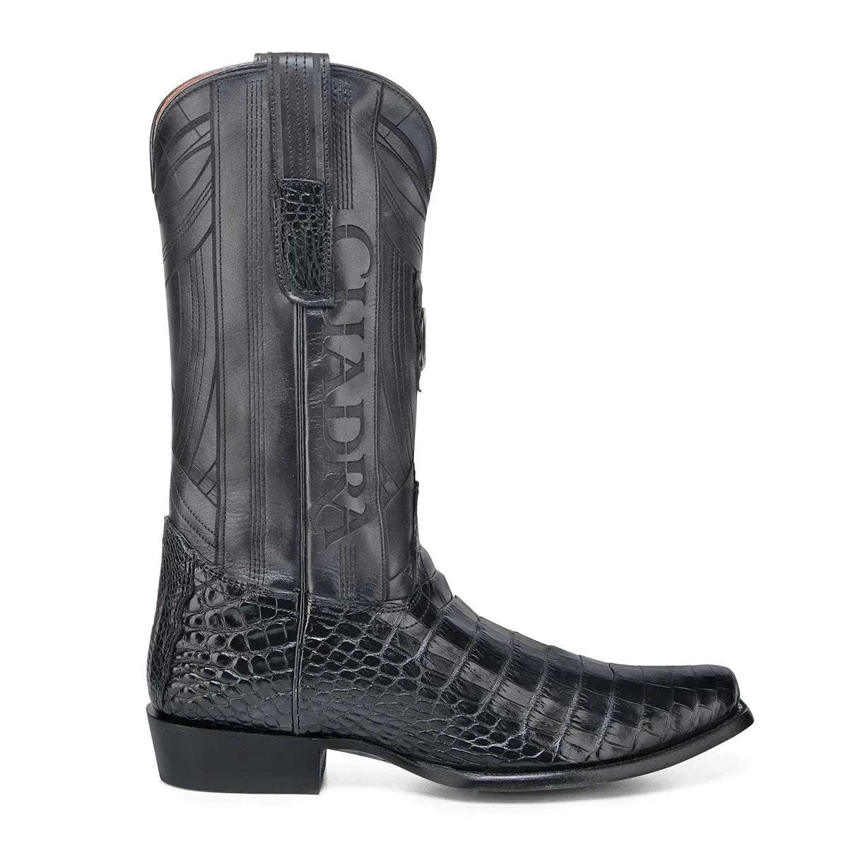 CUADRA BOOTS ALLIGATOR LOMO BELLY NEGRO SKIN SEMI SQUARE TOE CC269 Laherradurawwnc.com