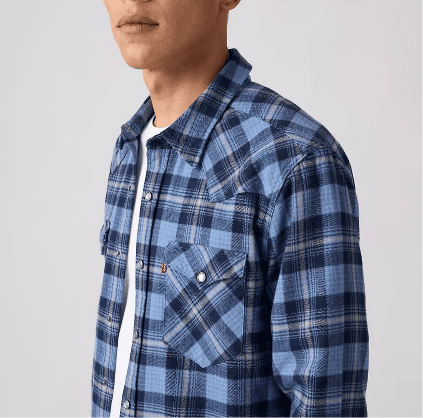 LEVI'S MENS BLUE SHIRT LONG SLEEVE - 857450241 Laherradurawwnc.com
