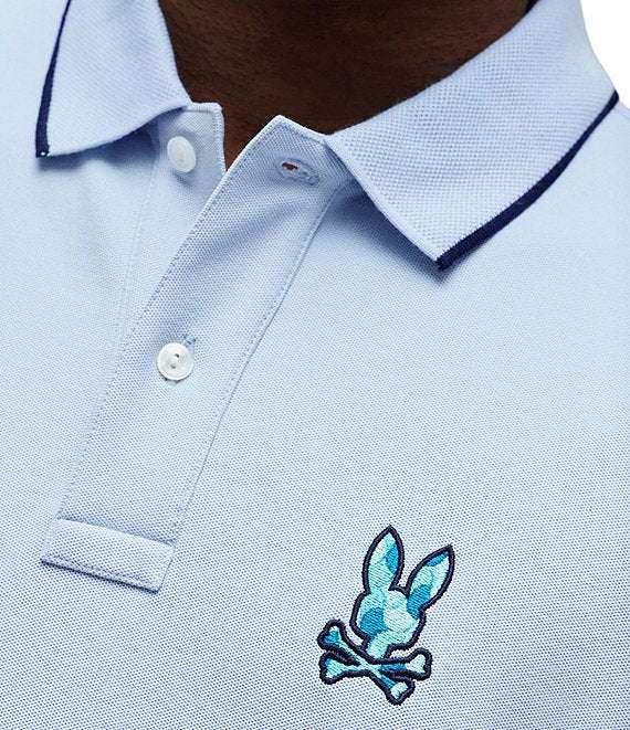 PSYCHO BUNNY ETHAN LIGHT BLUE POLO - MT0100204 Laherradurawwnc.com