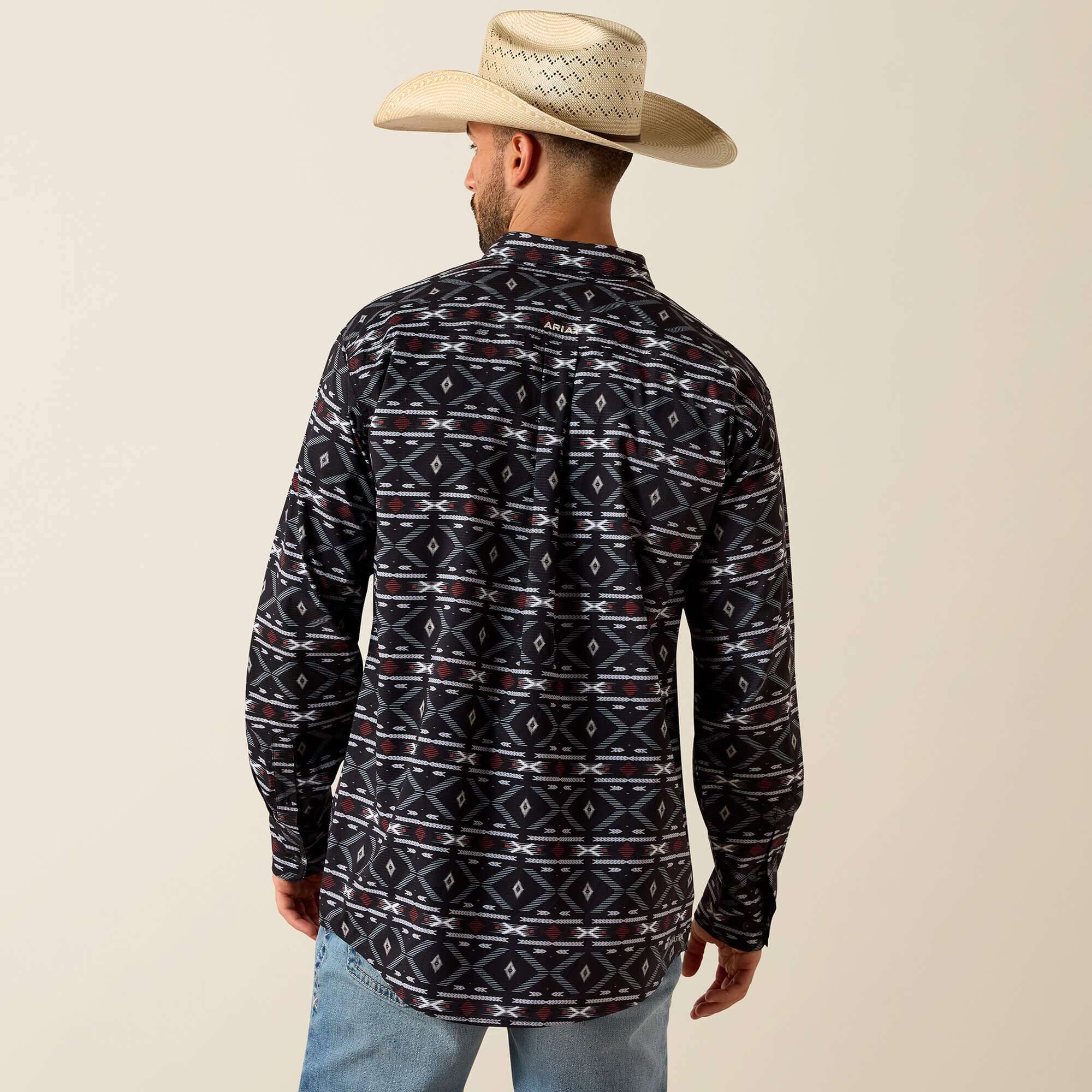 ARIAT MENS BLACK TAYLOR LS SHIRT -10071663 Laherradurawwnc.com