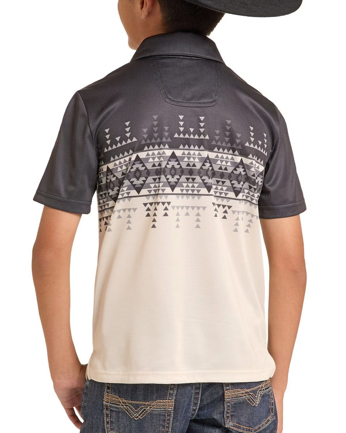 POLO ESTAMPADO CON BORDES NATURALES DE ROCK&ROLL PARA NIÑO - BB51T09599
