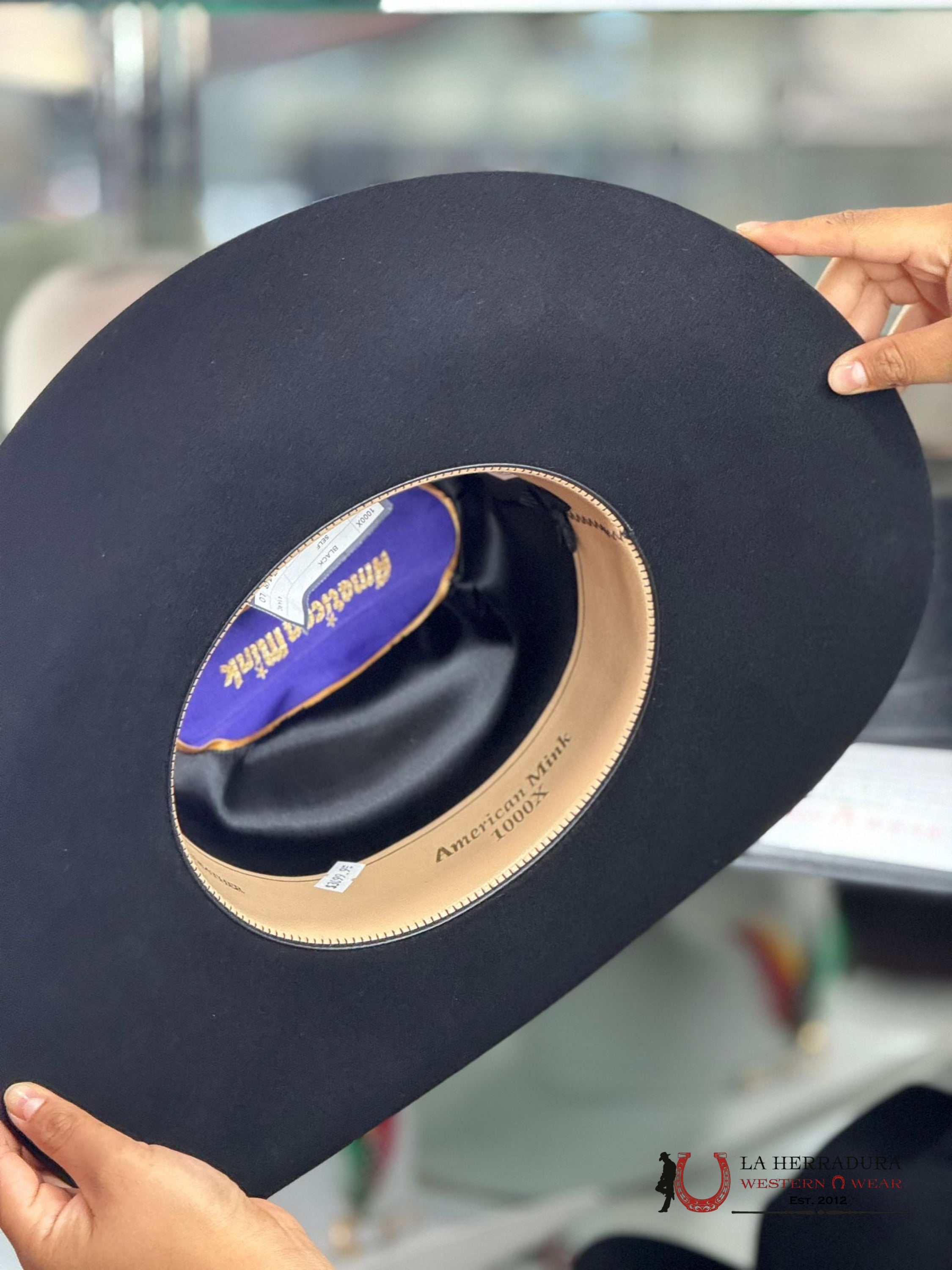 1000X American Felt Hat Black Tejana