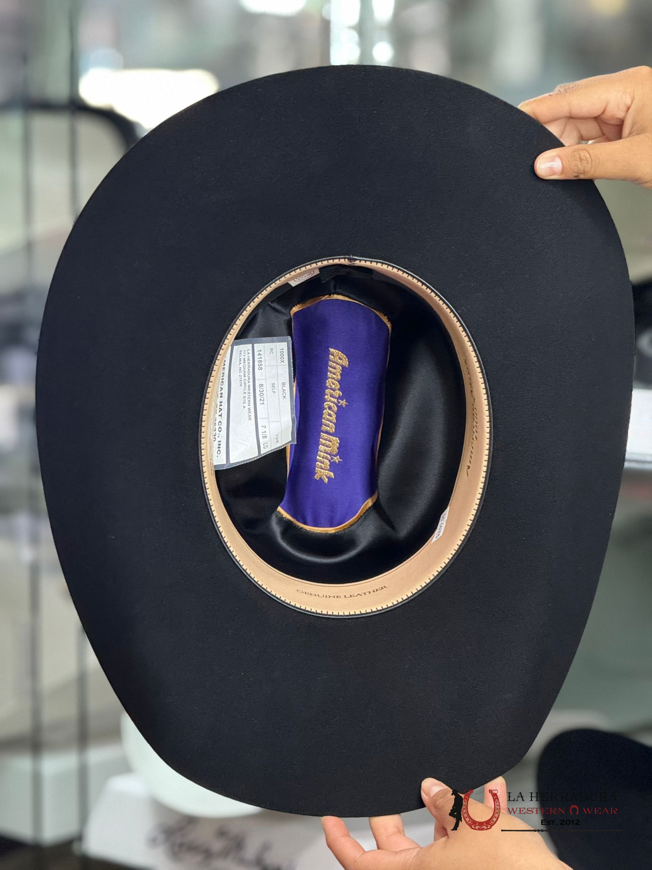 1000X American Felt Hat Black Tejana