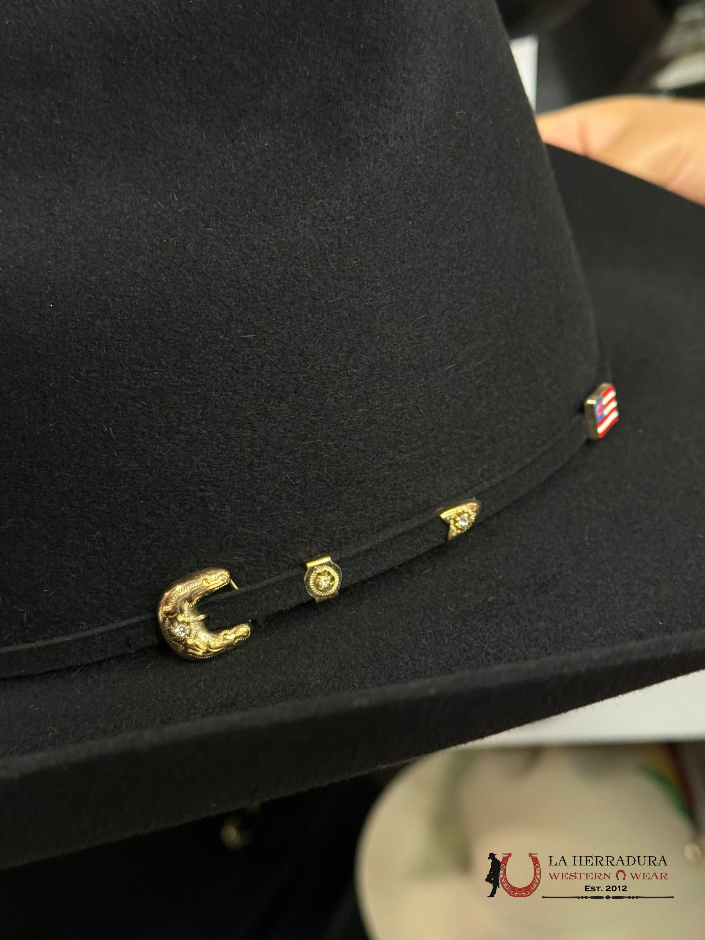 1000X American Felt Hat Black Tejana