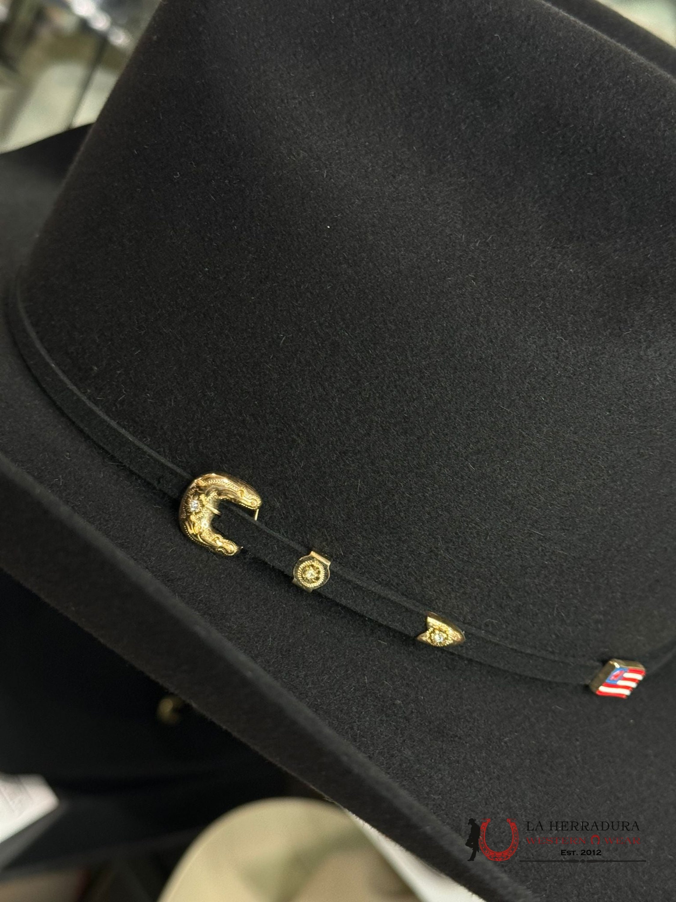 1000X American Felt Hat Black Tejana