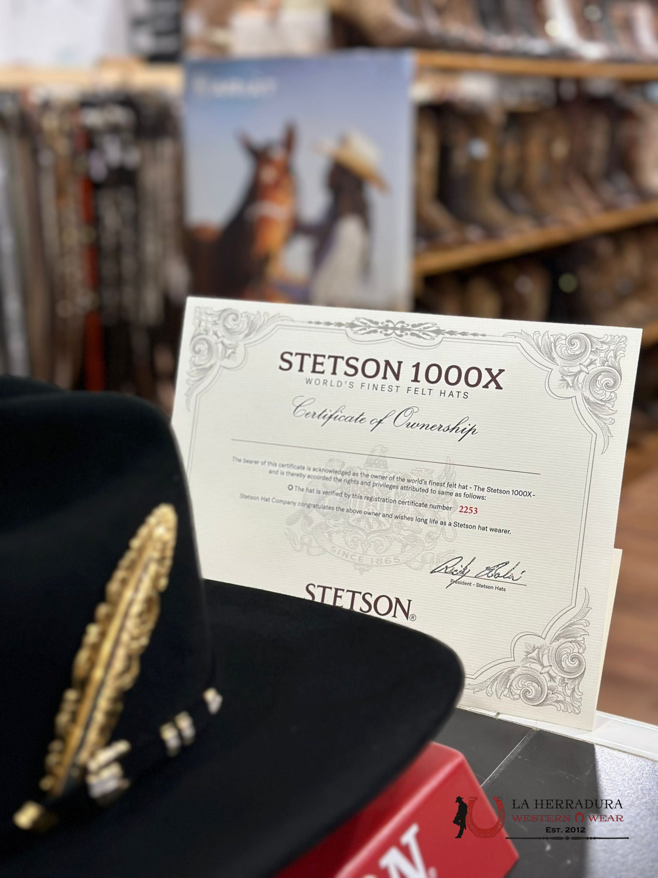 1000X Stetson El Diamante Black Tejana
