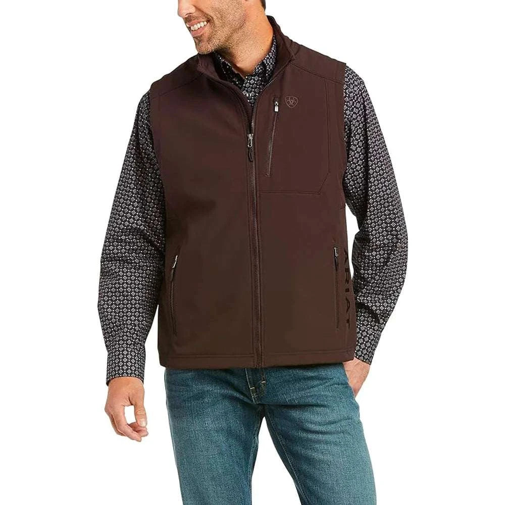 ARIAT Logo 2.0 Softshell Coffee Bean Vest 10037560 Laherradurawwnc.com
