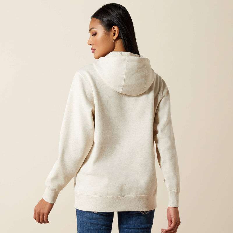 ARIAT WOMENS LOGO 2.0 HOODIE OATMEAL HEATHER 10062270 Laherradurawwnc.com