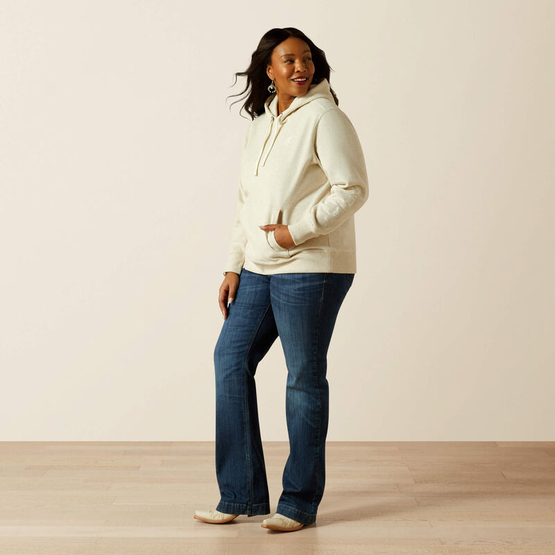 ARIAT WOMENS LOGO 2.0 HOODIE OATMEAL HEATHER 10062270