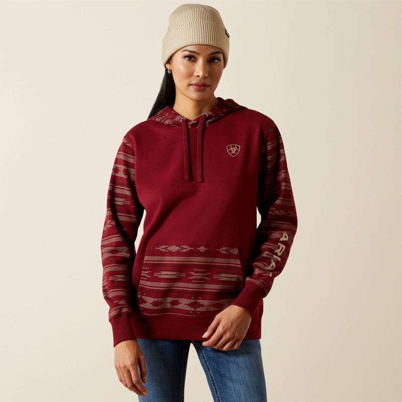 ARIAT WOMENS LOGO 2.0 HOODIE SEDONA PRINT HD MONTANA PRINT 10062291 Laherradurawwnc.com