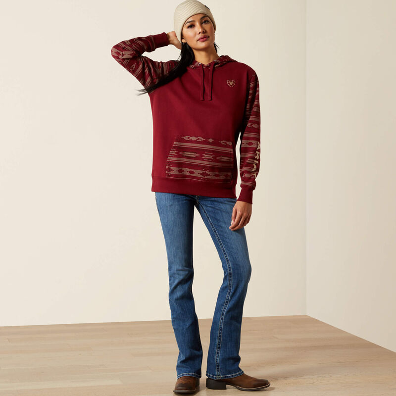 ARIAT WOMENS LOGO 2.0 HOODIE SEDONA PRINT HD MONTANA PRINT 10062291