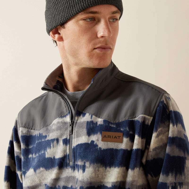 ARIAT GREY SCENIC SERAPE BASIS 2.0 1/4 ZIP SWEATSHIRT- 10062488 Laherradurawwnc.com