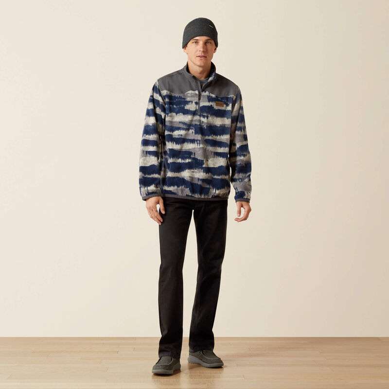 ARIAT GREY SCENIC SERAPE BASIS 2.0 1/4 ZIP SWEATSHIRT- 10062488 Laherradurawwnc.com