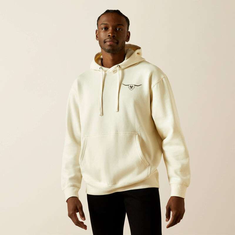ARIAT MENS SHIELD STEERHEAD HOODIE OATMEAL 10062499 Laherradurawwnc.com