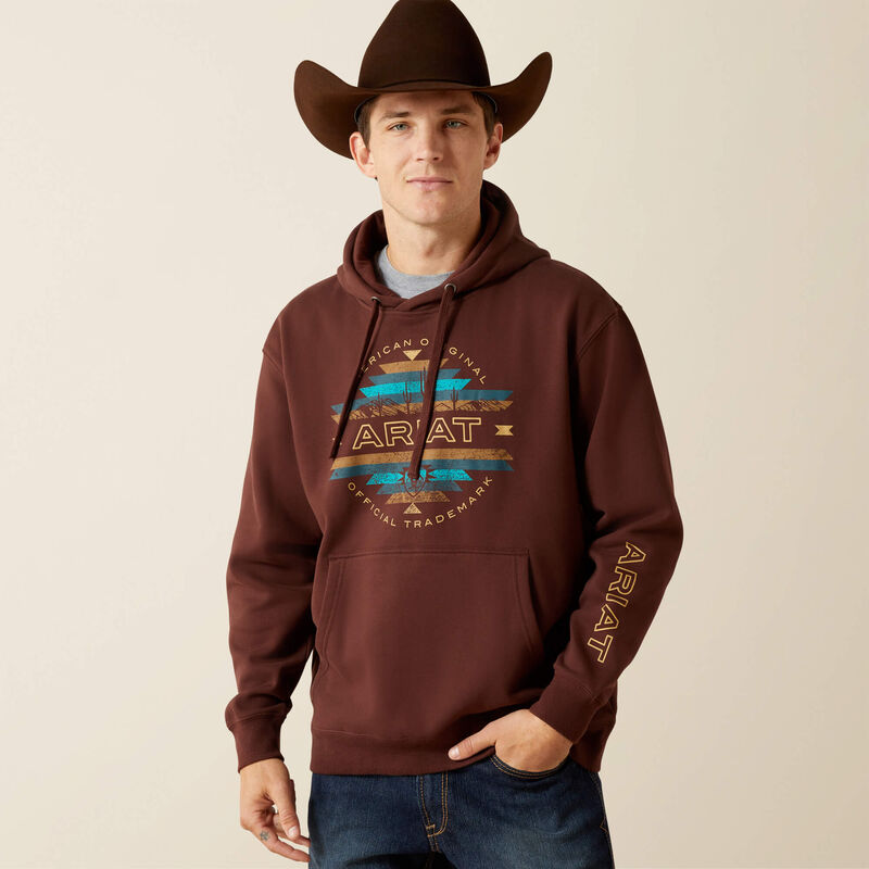 ARIAT MENS CARLSBAD CANYON HOODIE BROWN 10062500