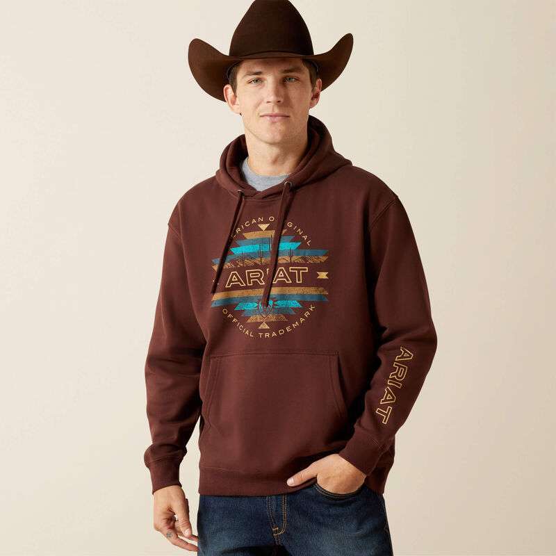 ARIAT MENS CARLSBAD CANYON HOODIE BROWN 10062500 Laherradurawwnc.com