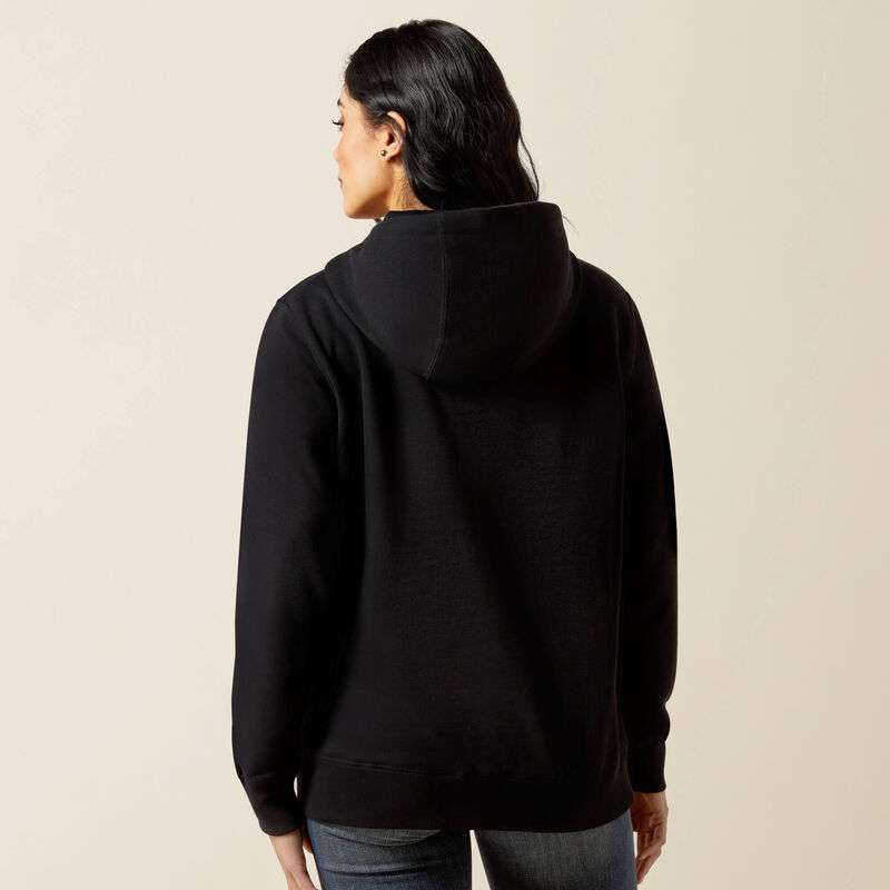 ARIAT WOMENS BOOTED LOGO HOODIE BLACK 10062734 Laherradurawwnc.com