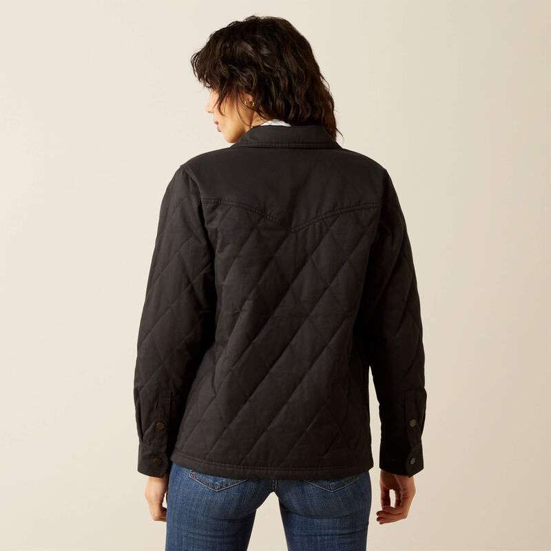 ARIAT WOMENS GRIZZLY QUILTED BARN JKT BLACK JACKET 10062812 Laherradurawwnc.com