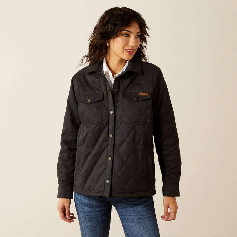 ARIAT WOMENS GRIZZLY QUILTED BARN JKT BLACK JACKET 10062812 Laherradurawwnc.com