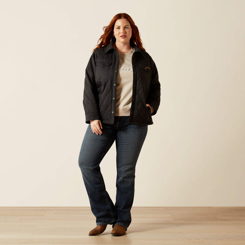 ARIAT WOMENS GRIZZLY QUILTED BARN JKT BLACK JACKET 10062812