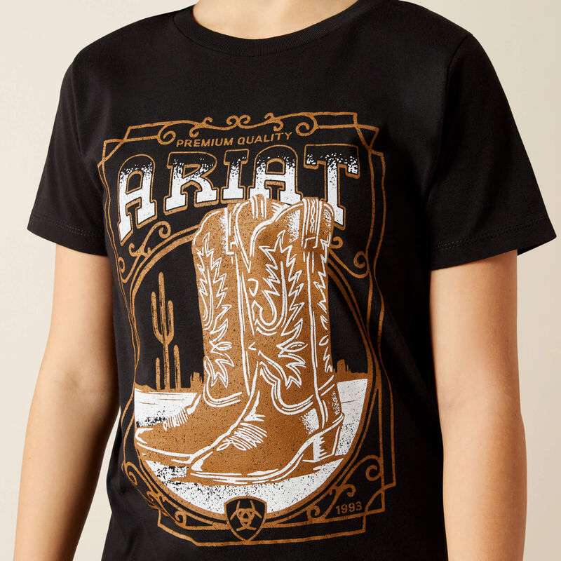 ARIAT BOOTS TSHRT GIRL’S HEATHER BLACK 10063749 Laherradurawwnc.com