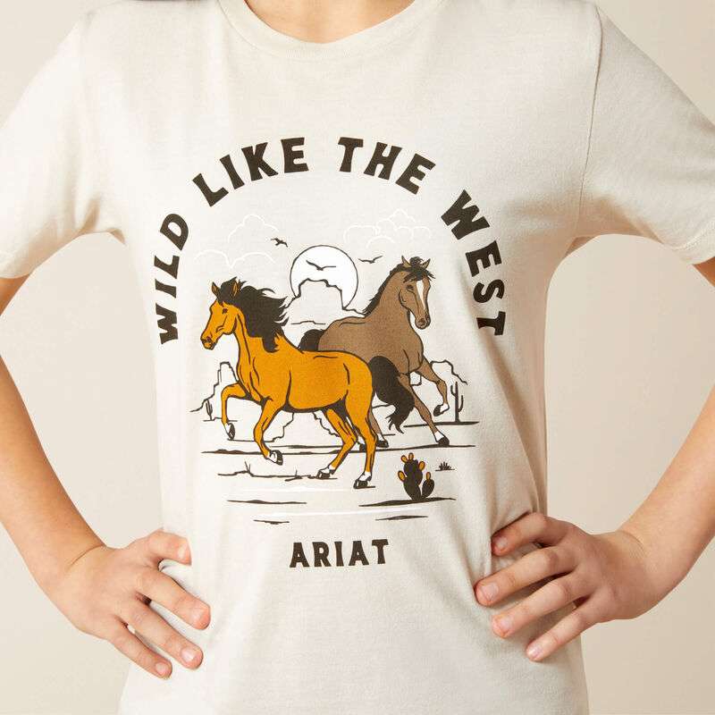 ARIAT HORSE TSHRT GIRL’S HEATHER NATURAL 10063752 Laherradurawwnc.com