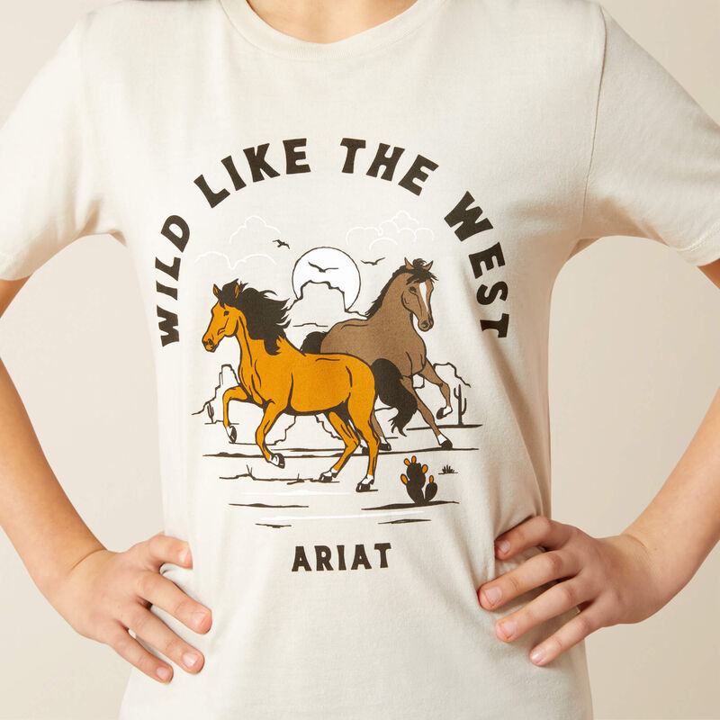 ARIAT HORSE TSHRT GIRL’S HEATHER NATURAL 10063752