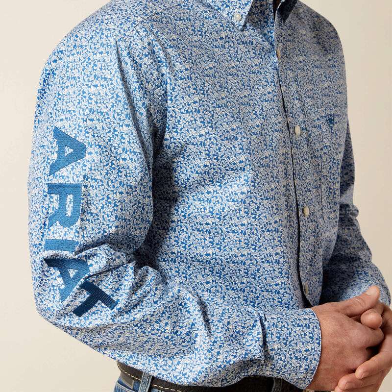 ARIAT MEN BLUE/NAVY TEAM PARKS FTD LS SHIRT -10065811 Laherradurawwnc.com