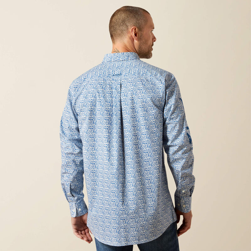 ARIAT MEN BLUE/NAVY TEAM PARKS FTD LS SHIRT -10065811