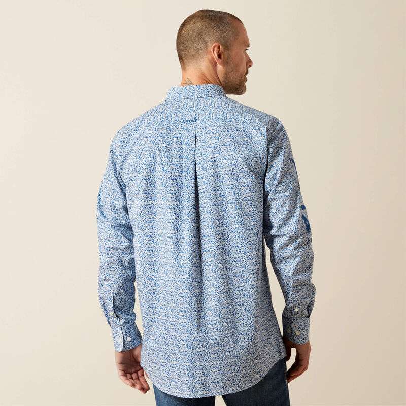 ARIAT MEN BLUE/NAVY TEAM PARKS FTD LS SHIRT -10065811 Laherradurawwnc.com