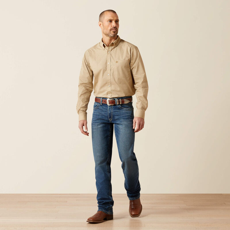 ARIAT MEN KHAKI /LIGHT BROWN TEAM PENN FTD LS SHIRT -10065812 Laherradurawwnc.com
