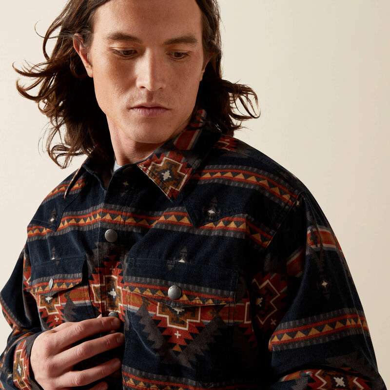 MENS ARIAT JACKET HENSLEY CORDUROY RETRO SHAT JKT DARK GREY 10065817 Laherradurawwnc.com