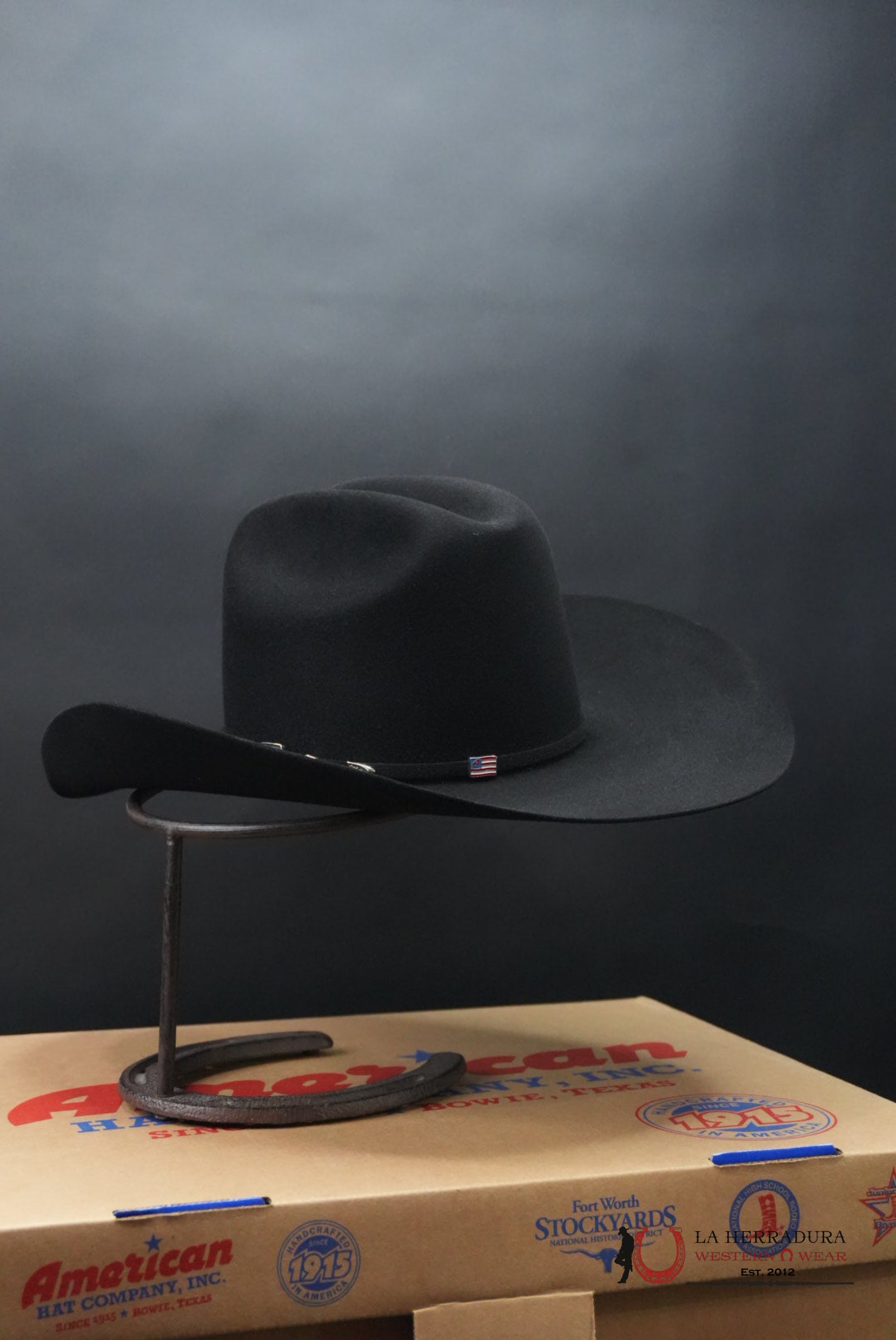100X American Felt Hat Black TEJANA
