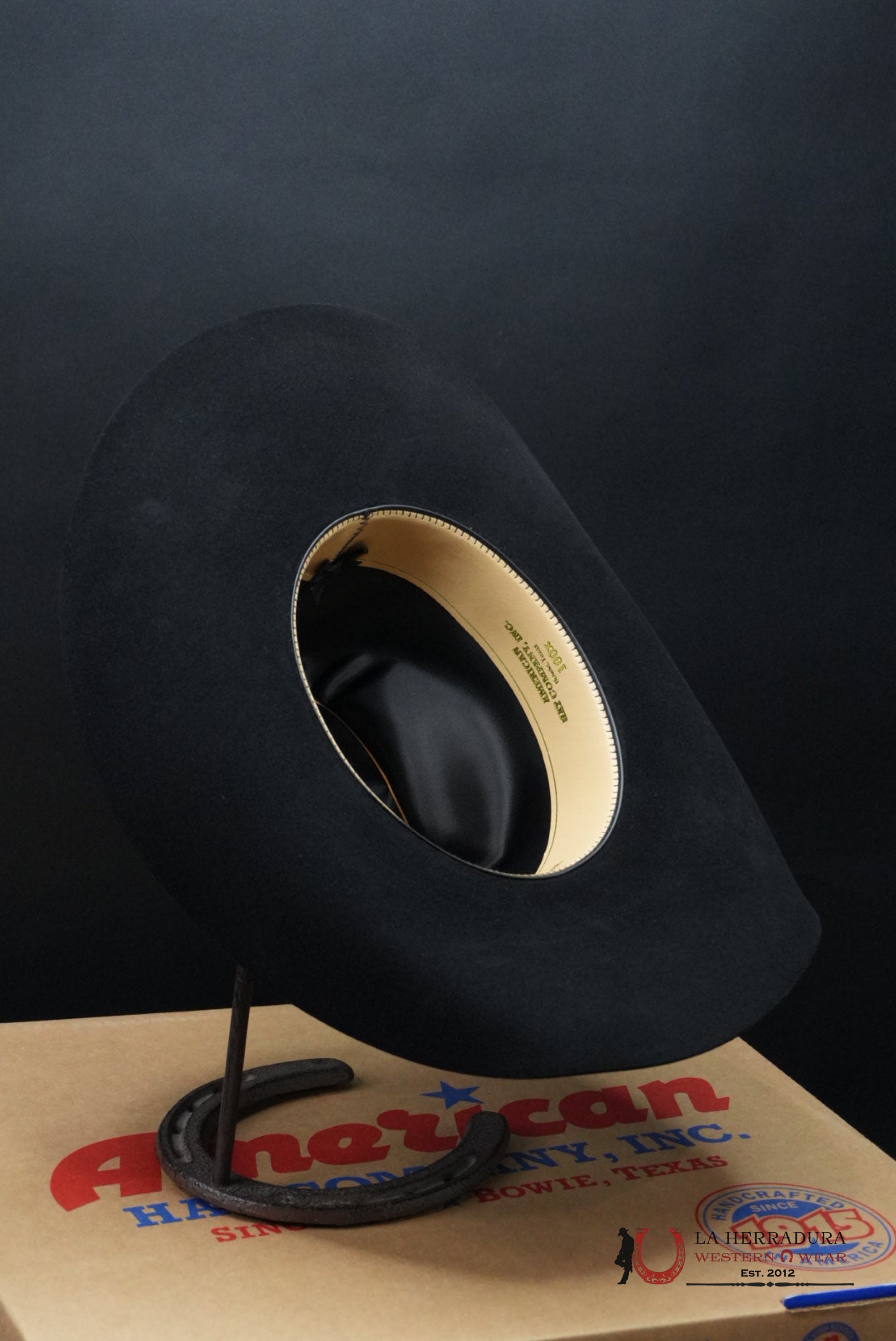 100X American Felt Hat Black TEJANA