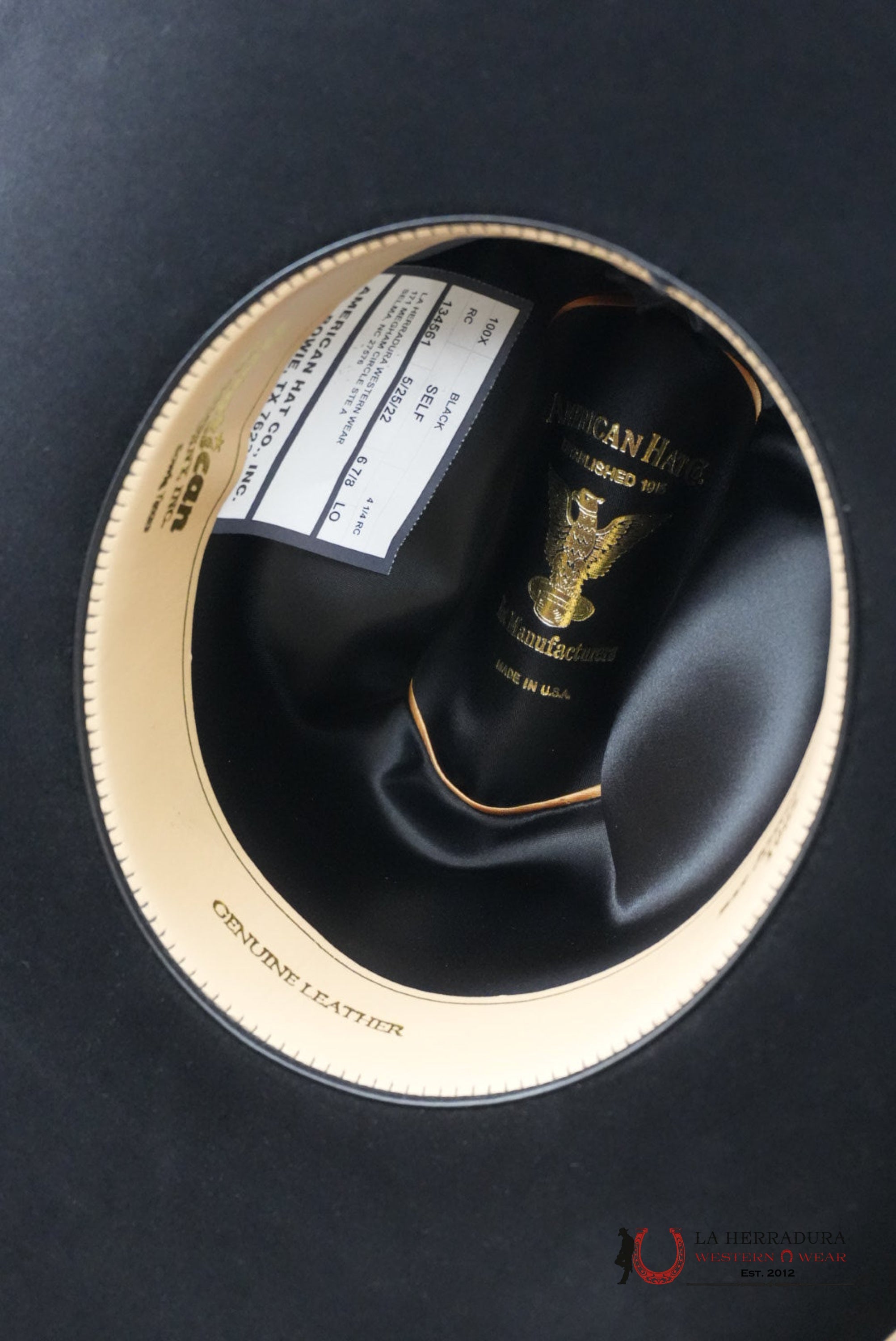 100X American Felt Hat Black TEJANA