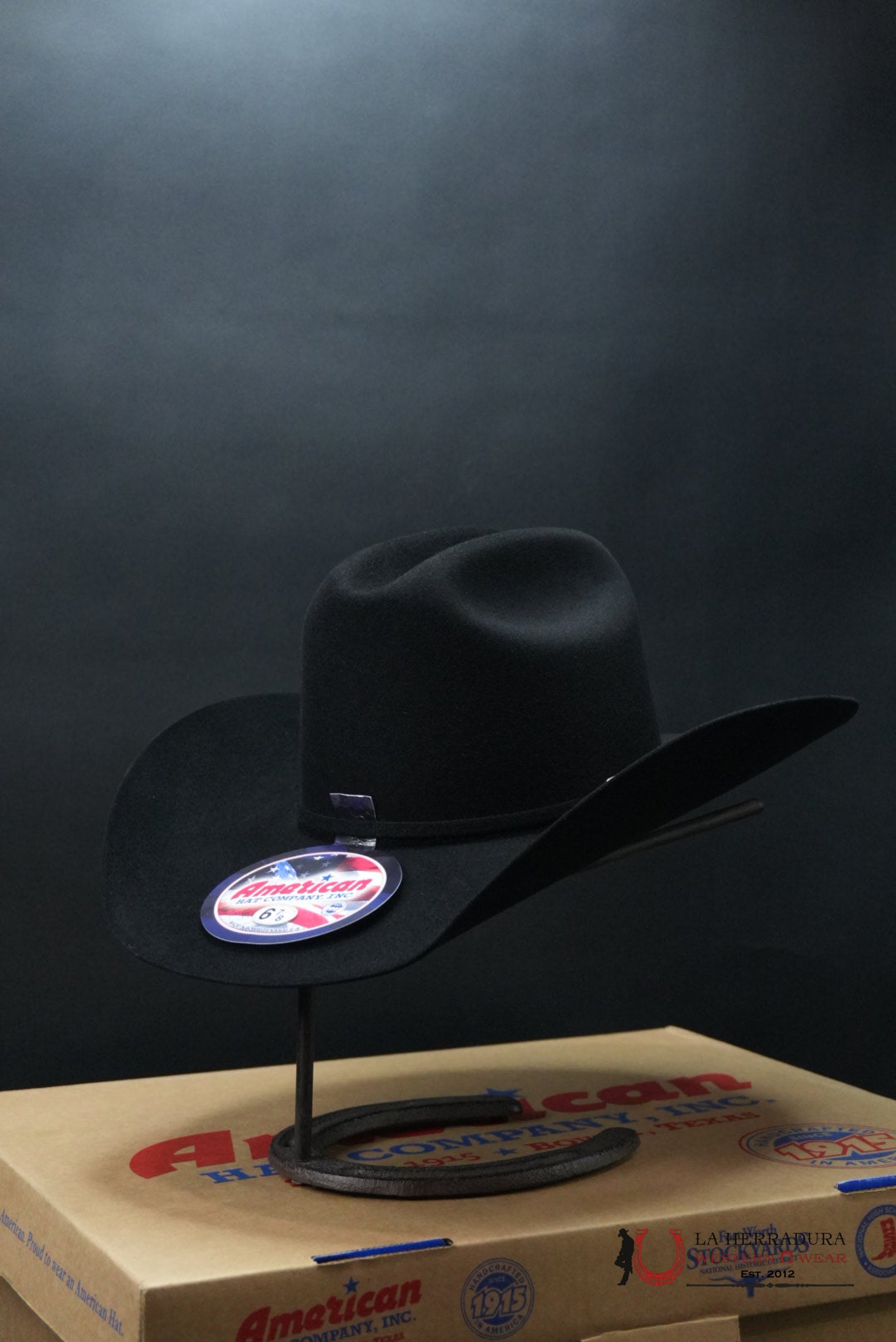 100X American Felt Hat Black TEJANA